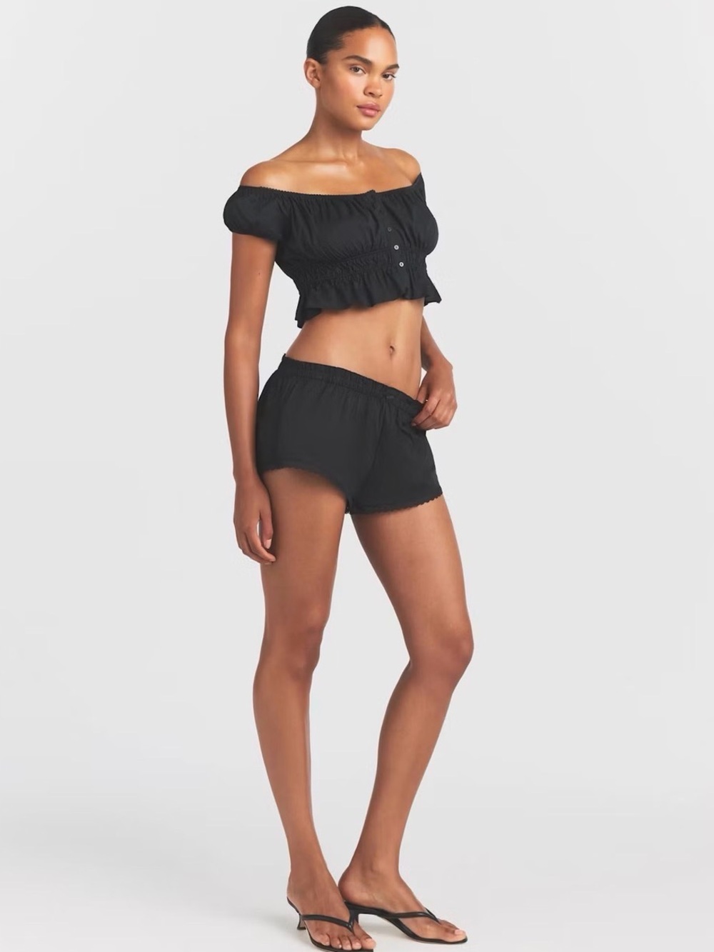SKIMS POPLIN APPAREL SHORT STYLE: B-SO-11893W COLOR: ONYX SIZE: 2X